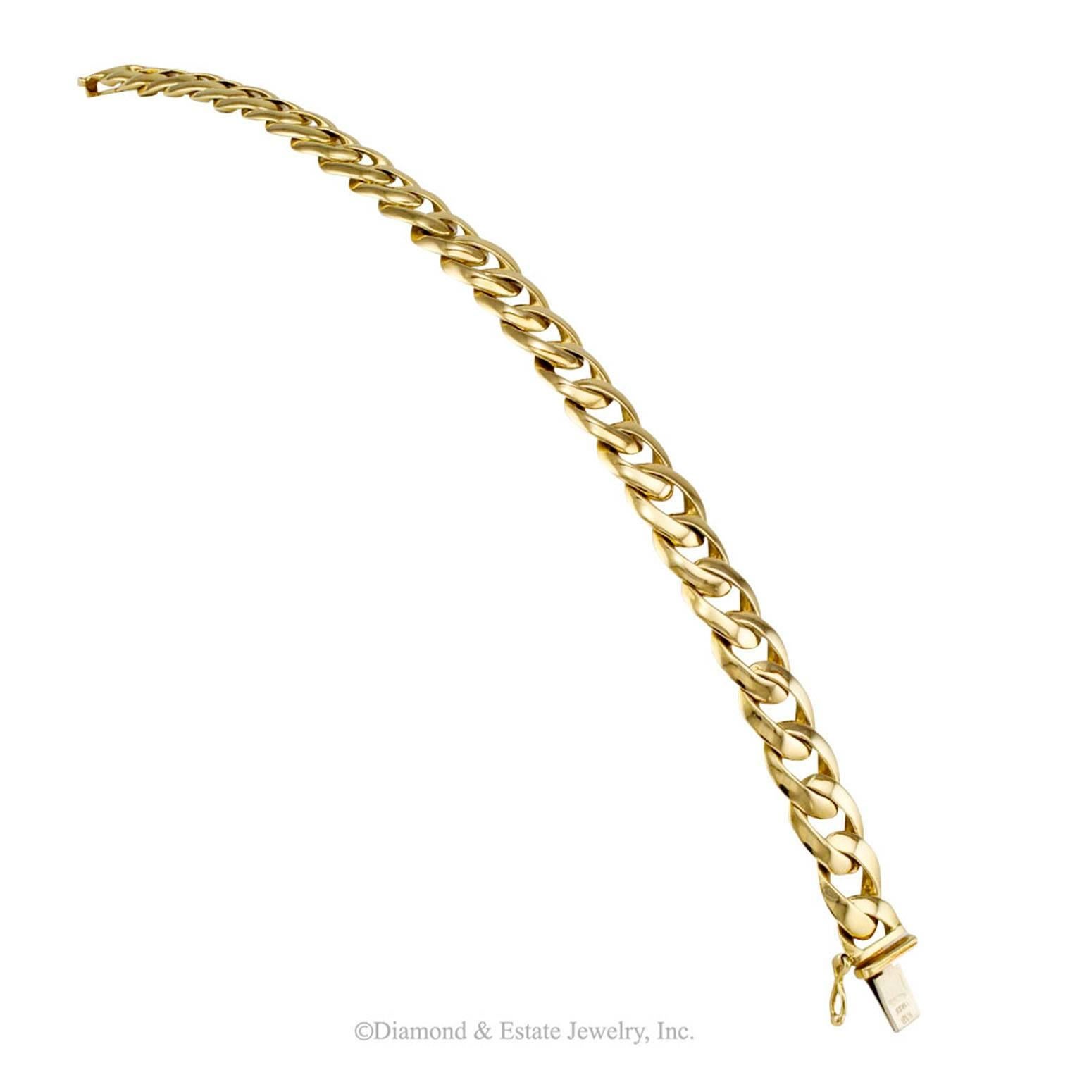 Classical Greek Gentlemans Curb-Link Gold Bracelet