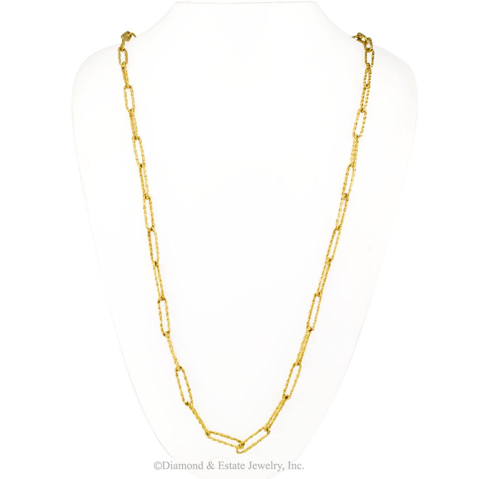 Modern Italian 1970s Long Gold Chain