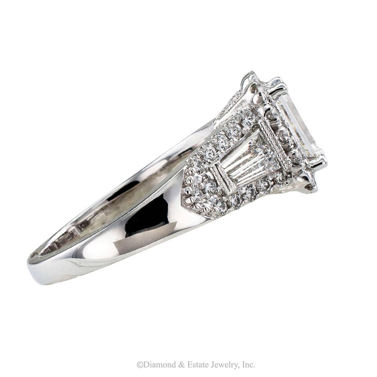 Women's GIA 0.75 Carat Emerald Cut Diamond Engagement Ring