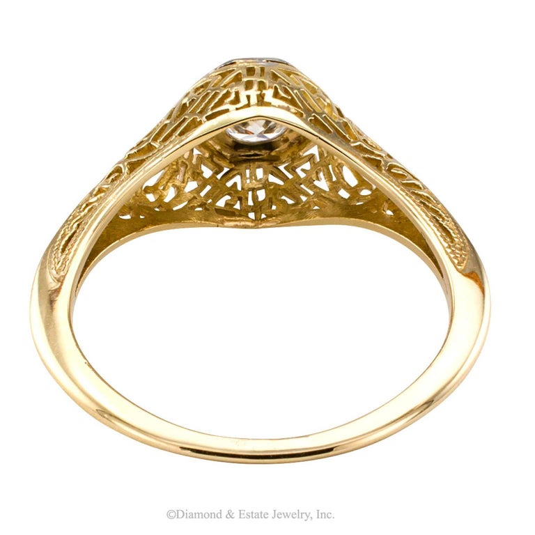 Art Deco 1930s 0.33 Carat Diamond Gold Engagement Ring at 1stDibs | 0. ...