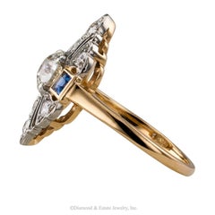 Art Deco 1930s Diamond Sapphire Dinner Ring