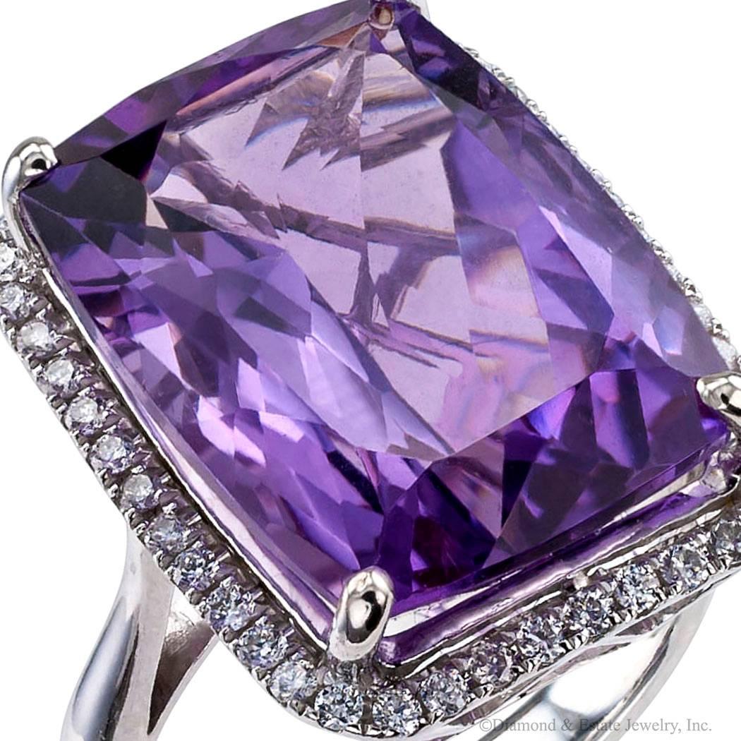 Amethyst Diamond Gold Cocktail Ring 1