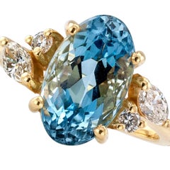 H Stern Aquamarine Diamond Gold Ring