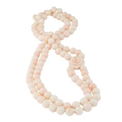 Vintage Angel Skin Coral Bead Necklace