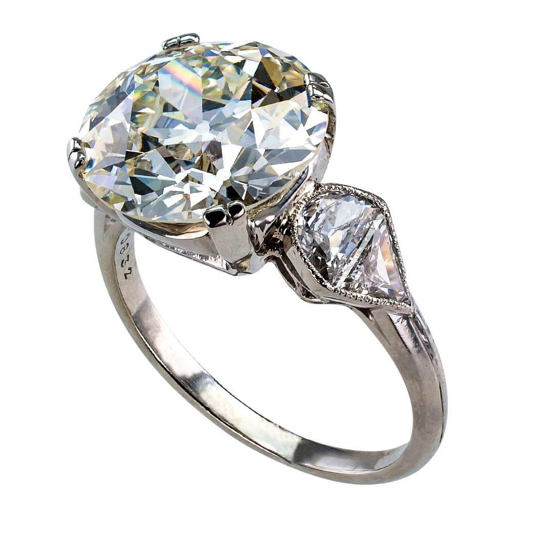 GIA 5.46 Carat Diamond Art Deco Engagement Ring 1