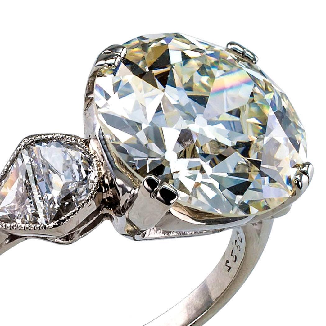 GIA 5.46 Carat Diamond Art Deco Engagement Ring 2