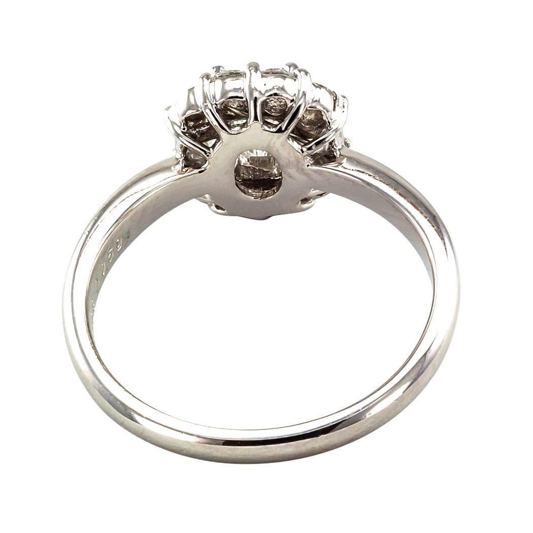 Women's Three-Stone Rectangular Diamond Platinum Engagement Ring
