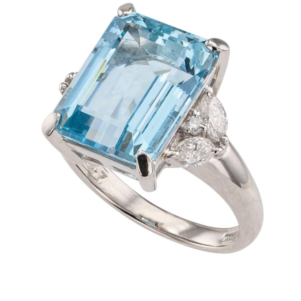 aquamarine platinum ring