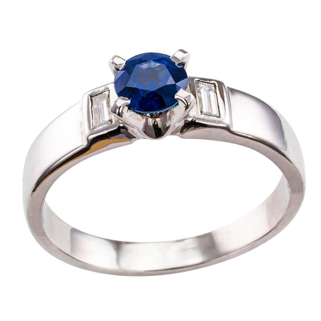 1960s Sapphire Diamond Engagement Ring