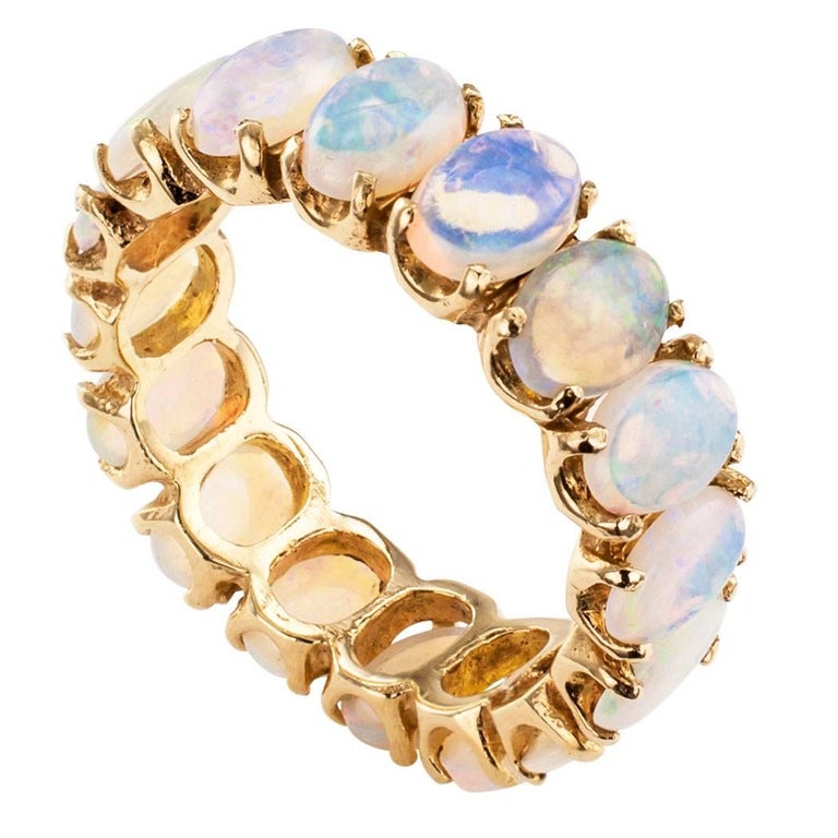 Opal Gold Eternity Ring at 1stDibs opal eternity ring, opal diamond