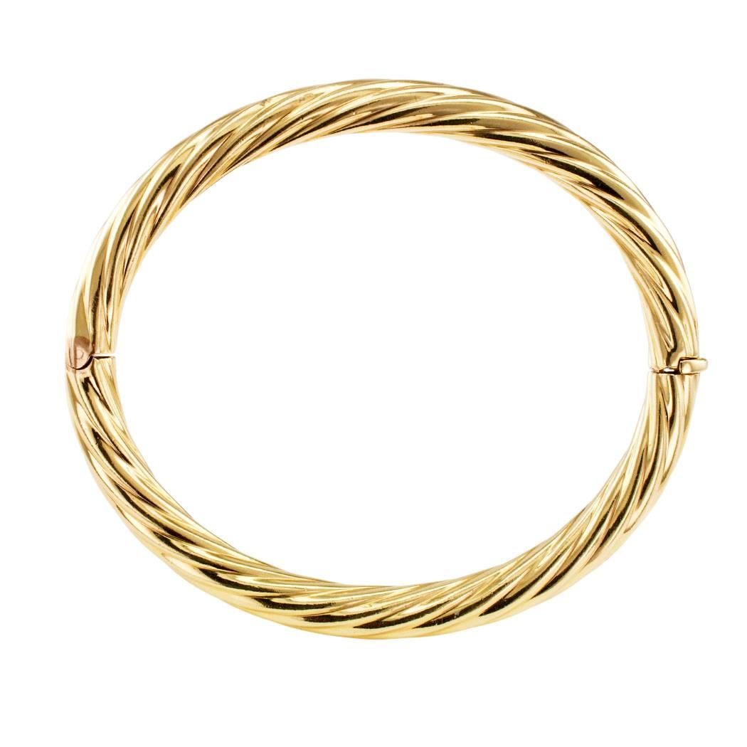 Modern Tiffany & Co 1980s Fluted Gold Bangle