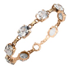 1950s Aquamarine Gold Line Bracelet