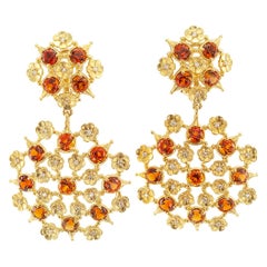 Paul Morelli Citrine Diamond Gold Drop Earrings