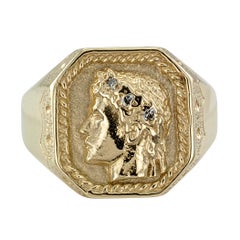 Gentleman’s Gold Diamond Cameo Ring