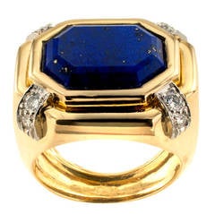 Andrew Clunn Lapis and Diamond Ring