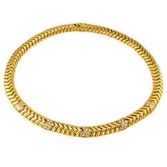 Bulgari Diamond Gold Spiga Necklace