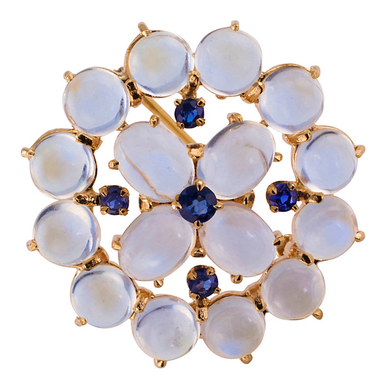 Tiffany & Co. Moonstone And Sapphire Brooch