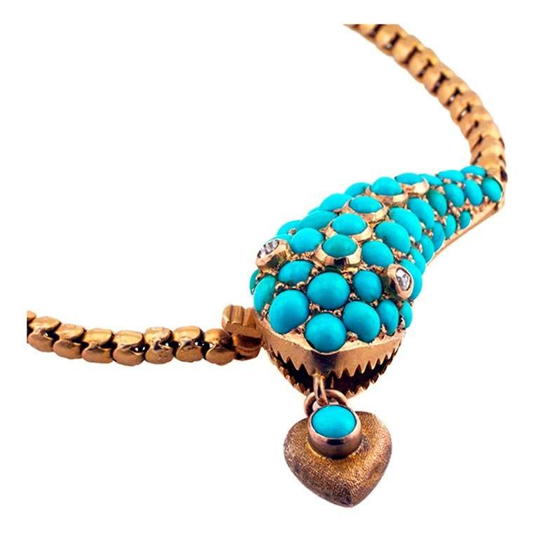 Antique Turquoise and Gold Snake Necklace at 1stdibs (768 x 768 Pixel)