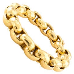 Tiffany & Co. Paloma Picasso Hammered Gold Link Bracelet