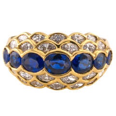 Sapphire Diamond Gold Band Ring