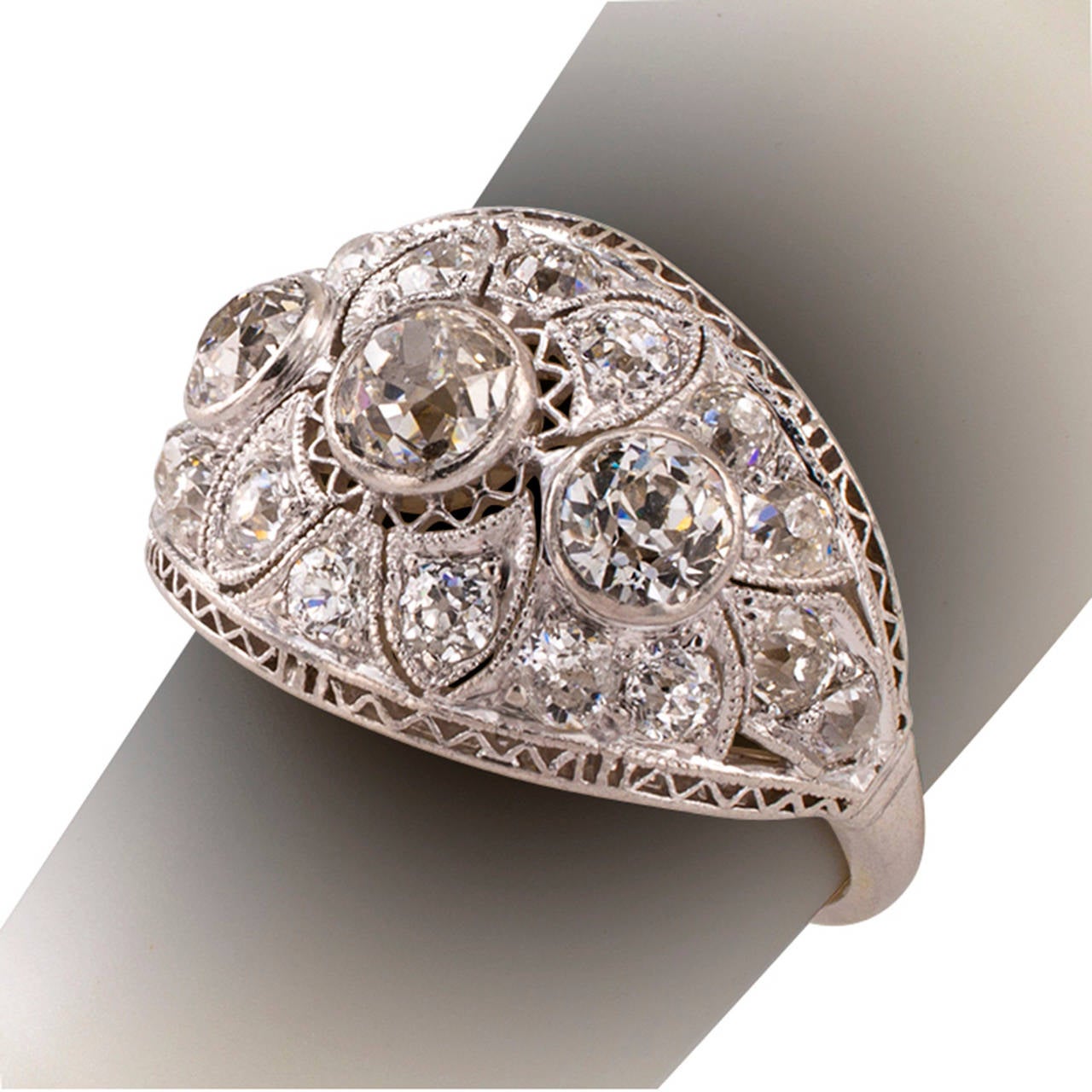 Edwardian Diamond Platinum Engagement Ring 1