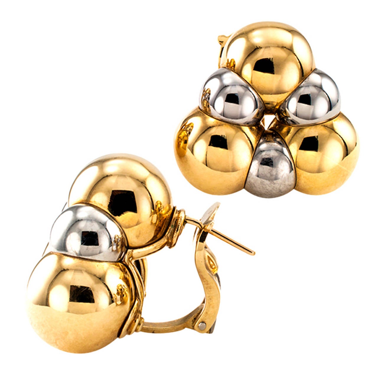 Contemporary Marina B Gold and Steel Earrings