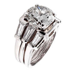 Unique Five Plus Carat Diamond Engagement Ring Set