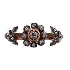 Georgian Diamond Silver Gold Gimmel Ring