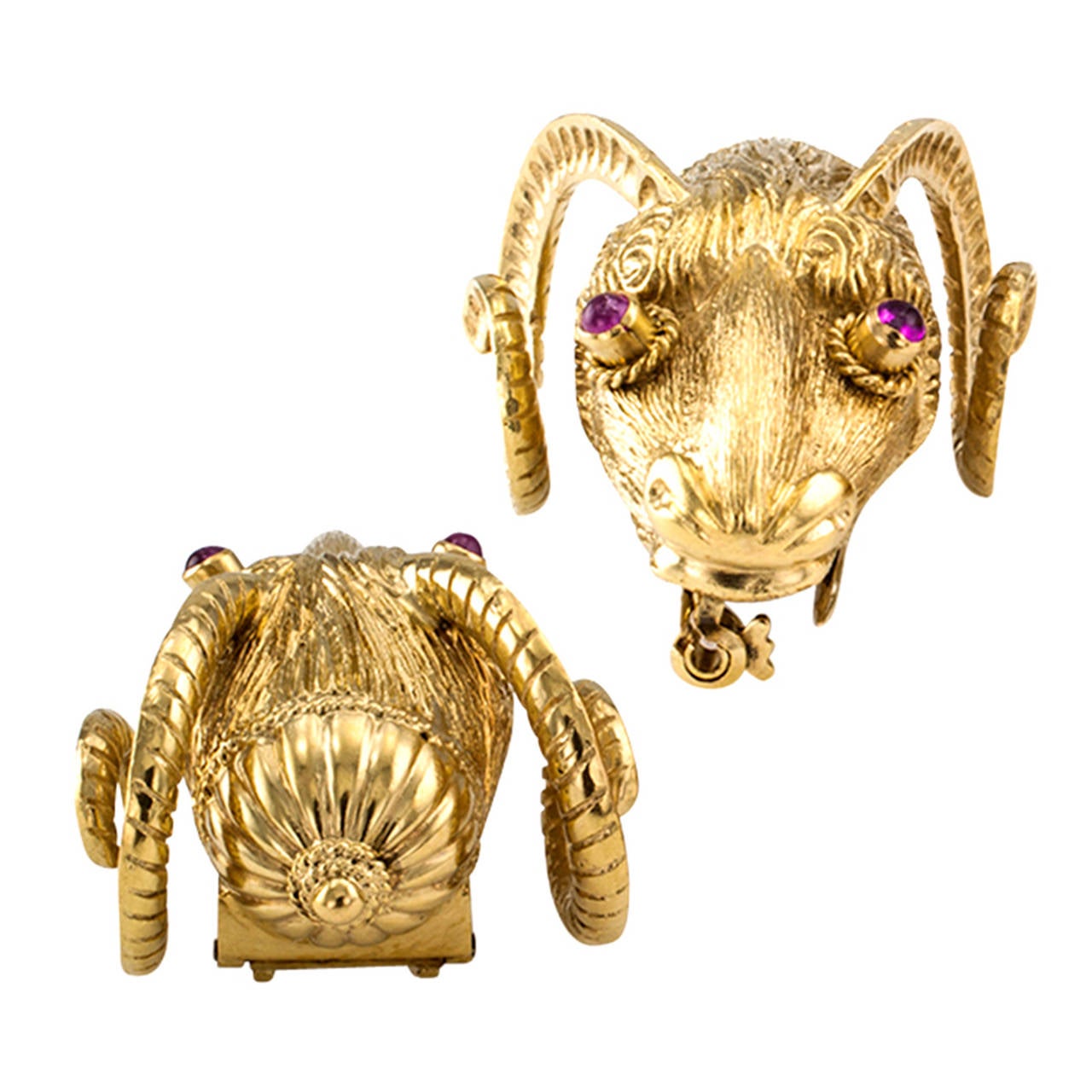 A Pair of Ram's Head Clip/Brooch 

Fashionable women have always maintained a love affair with clip brooches and the versatility that they add to a jewelry wardrobe.  There are so many clever and fashionable ways of wearing them, whether as a