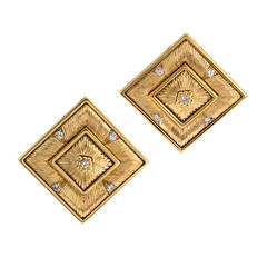 Buccellati Diamond Textured Gold Earrings