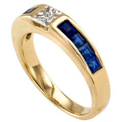 Tiffany Princess Cut Diamant und Saphir Ring Band