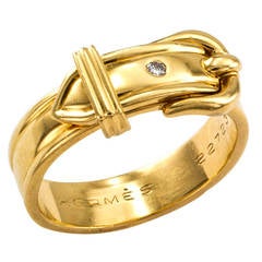 Vintage Hermes Gold Buckle Ring