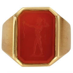 Vintage Carnelian Intaglio Ring