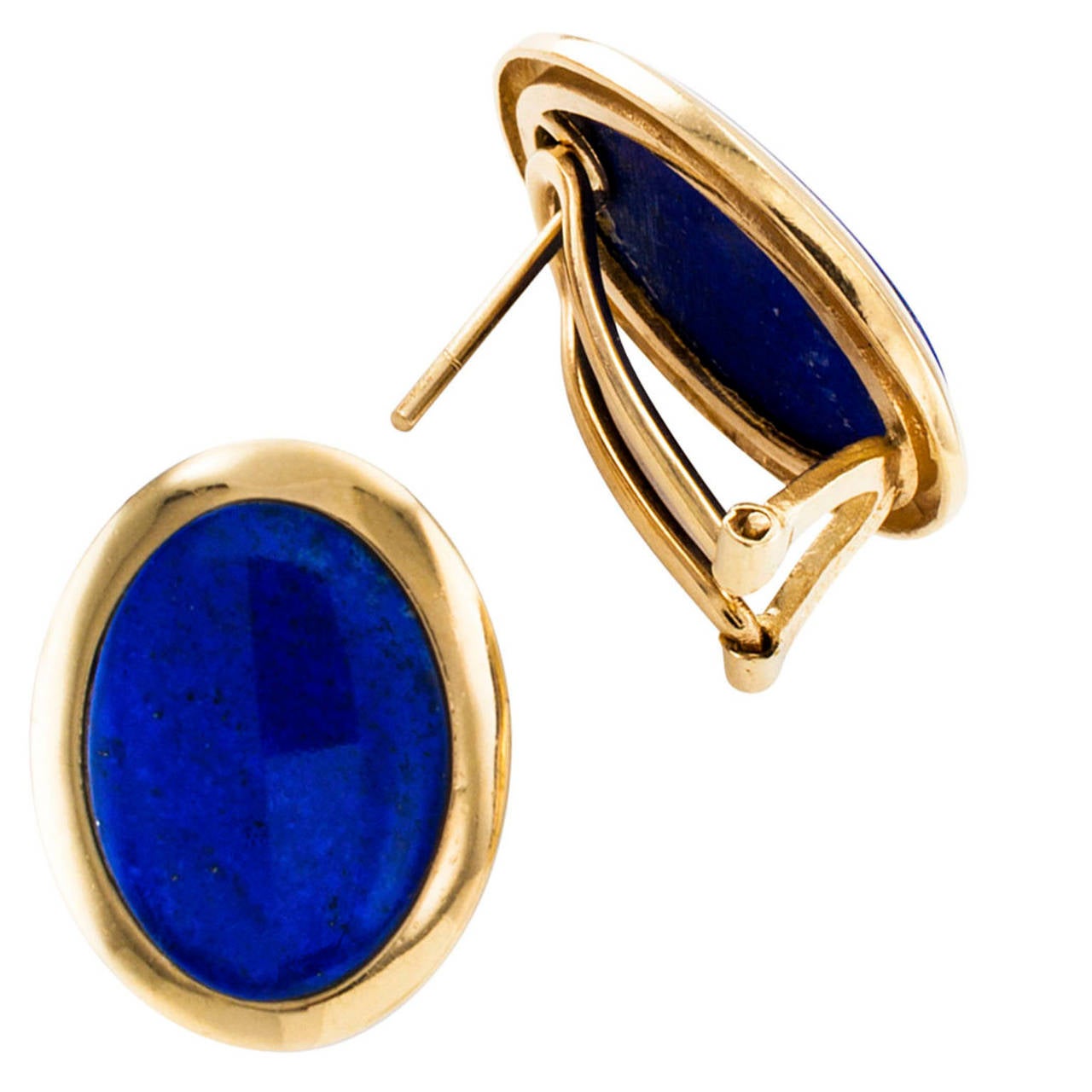 Lapis Lazuli and Gold Every-Day Earrings

Cool, cool lapis lazuli, ever so flattering to every complexion color, and so easy to coordinate with any type of wardrobe.  These super rich blue color natural lapis lazuli earrings have a larger size