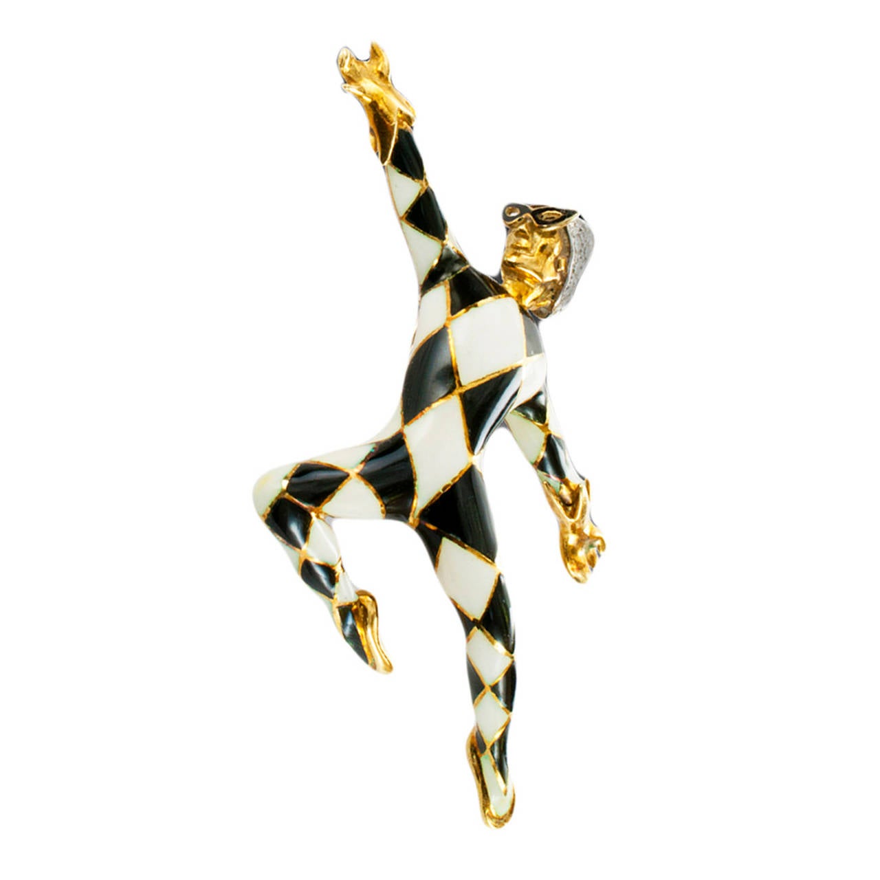 Crown Awards Pink And White Dance Banner Pin, Gold Dance Pins 1 Pack