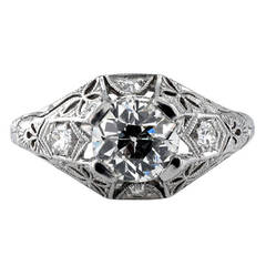 Antique .91 Carat Art Deco Engagement Ring