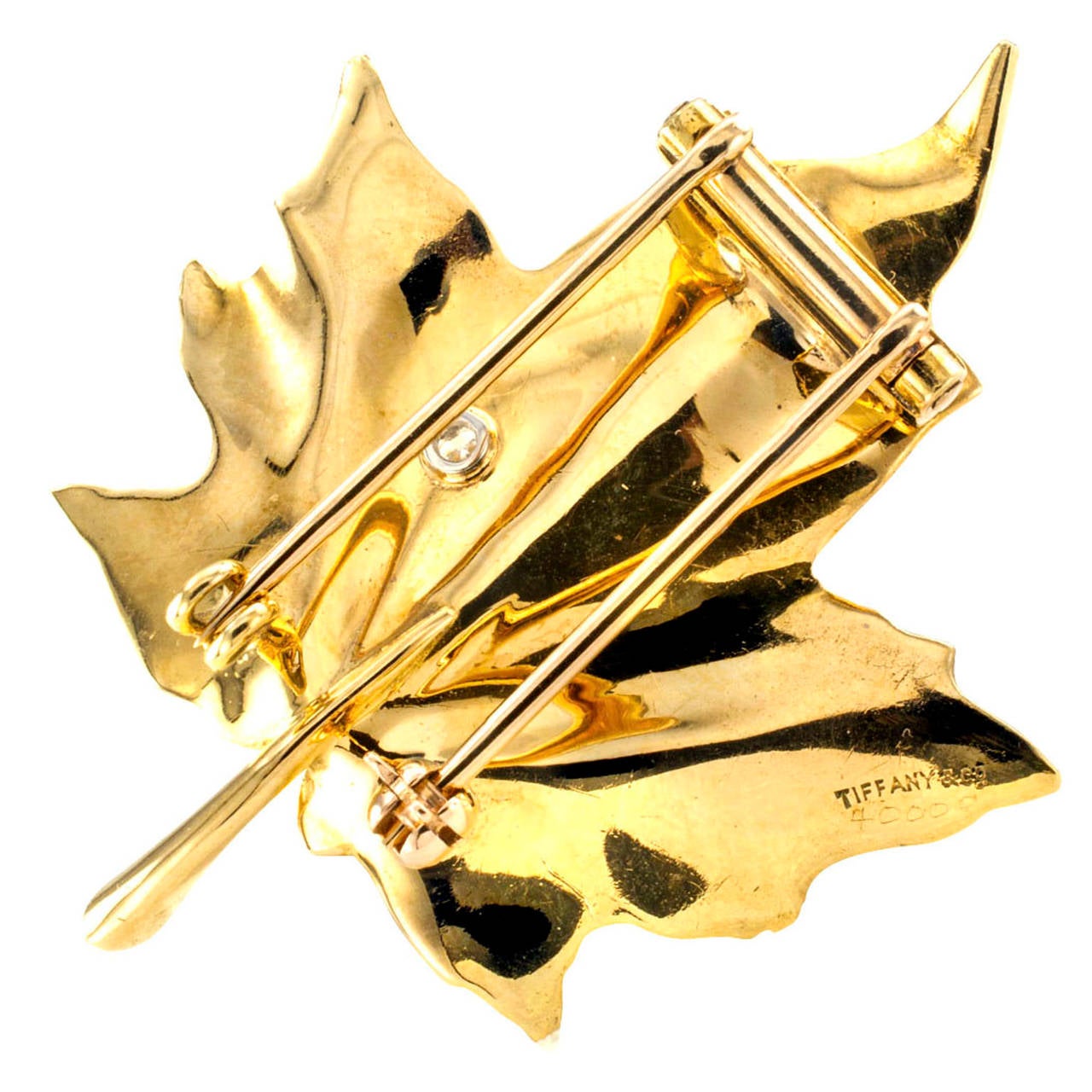 diamond maple leaf brooch