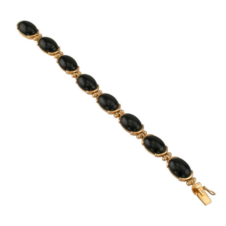 black jade bracelet with gold