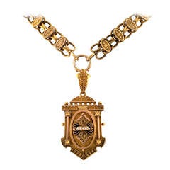 Victorian Gold Chain and Locket Necklace