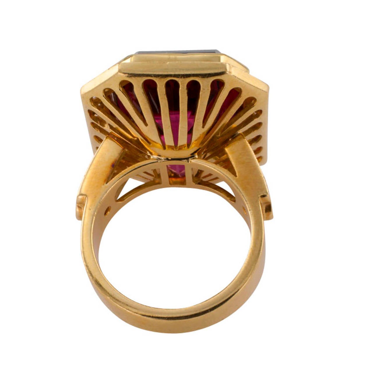 Women's or Men's Bi Color Tourmaline Diamond Ring