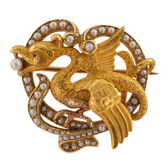 Antique Griffin Pendant Brooch by Hedges
