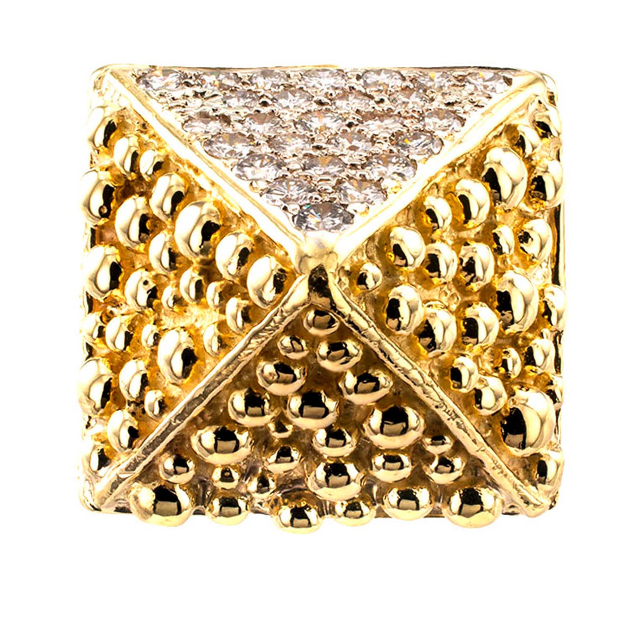 pyramid gold ring