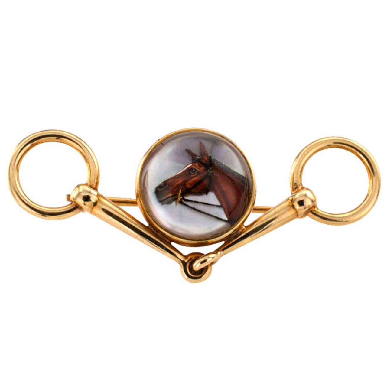 Essex Crystal Gold Equestrian Brooch