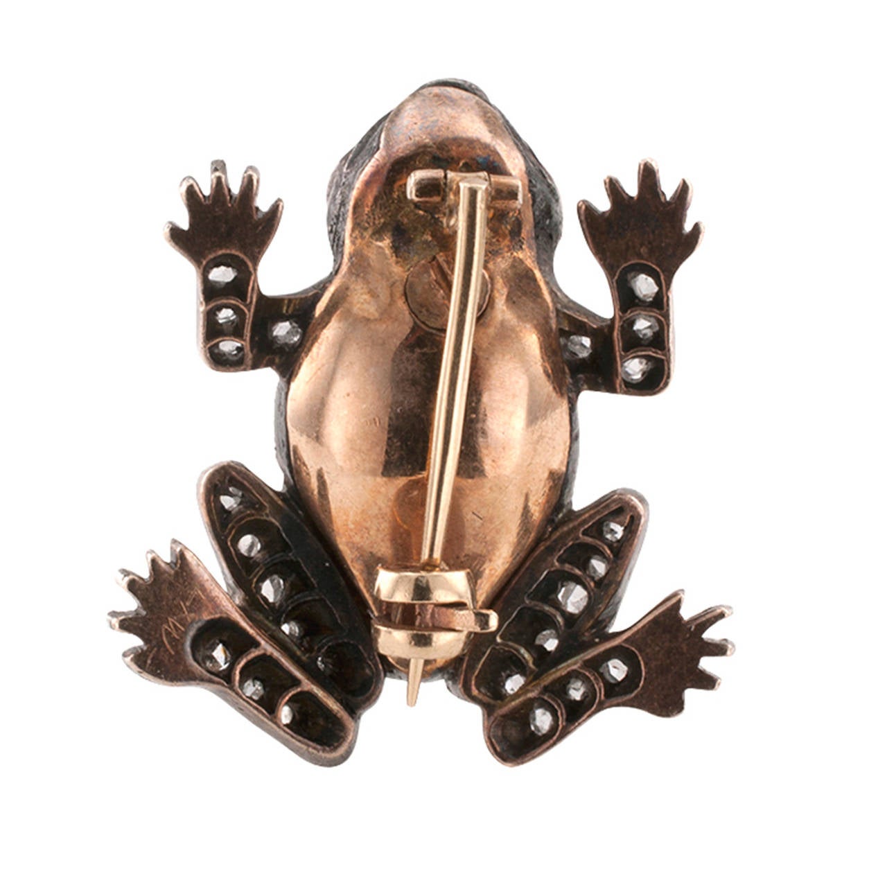 Victorian Ruby Diamond Frog Brooch In Excellent Condition In Los Angeles, CA