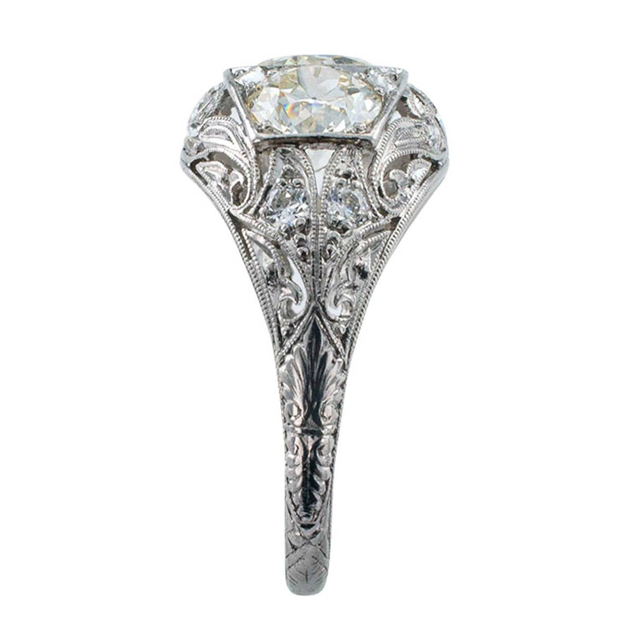 Edwardian Three Stone Diamond Platinum Engagement Ring