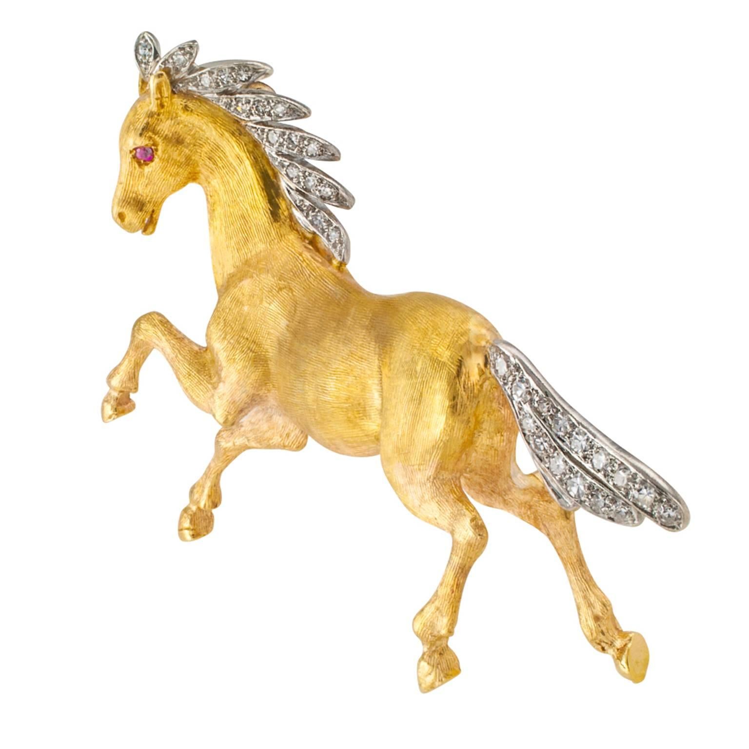golden mustang horse