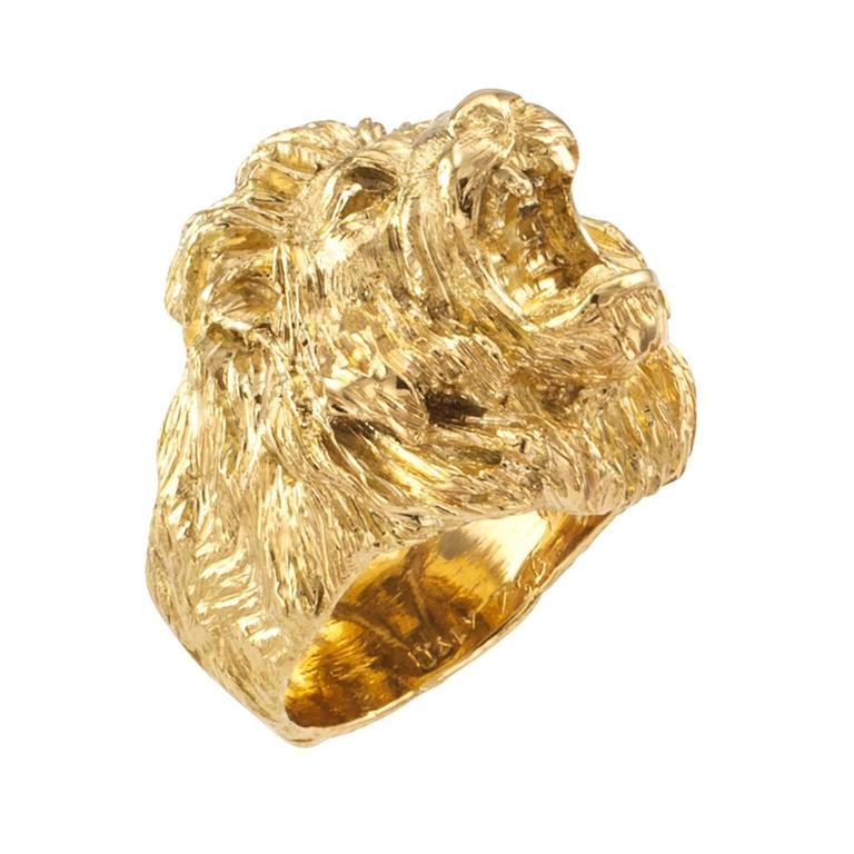 Buccellati Gold Lion Head Ring at 1stDibs gold lion ring, lion head