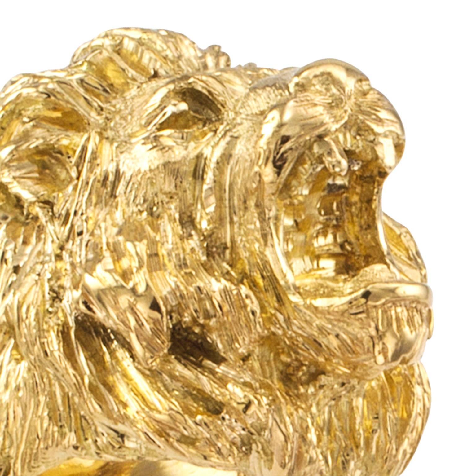 Buccellati Gold Lion Head Ring In Excellent Condition In Los Angeles, CA