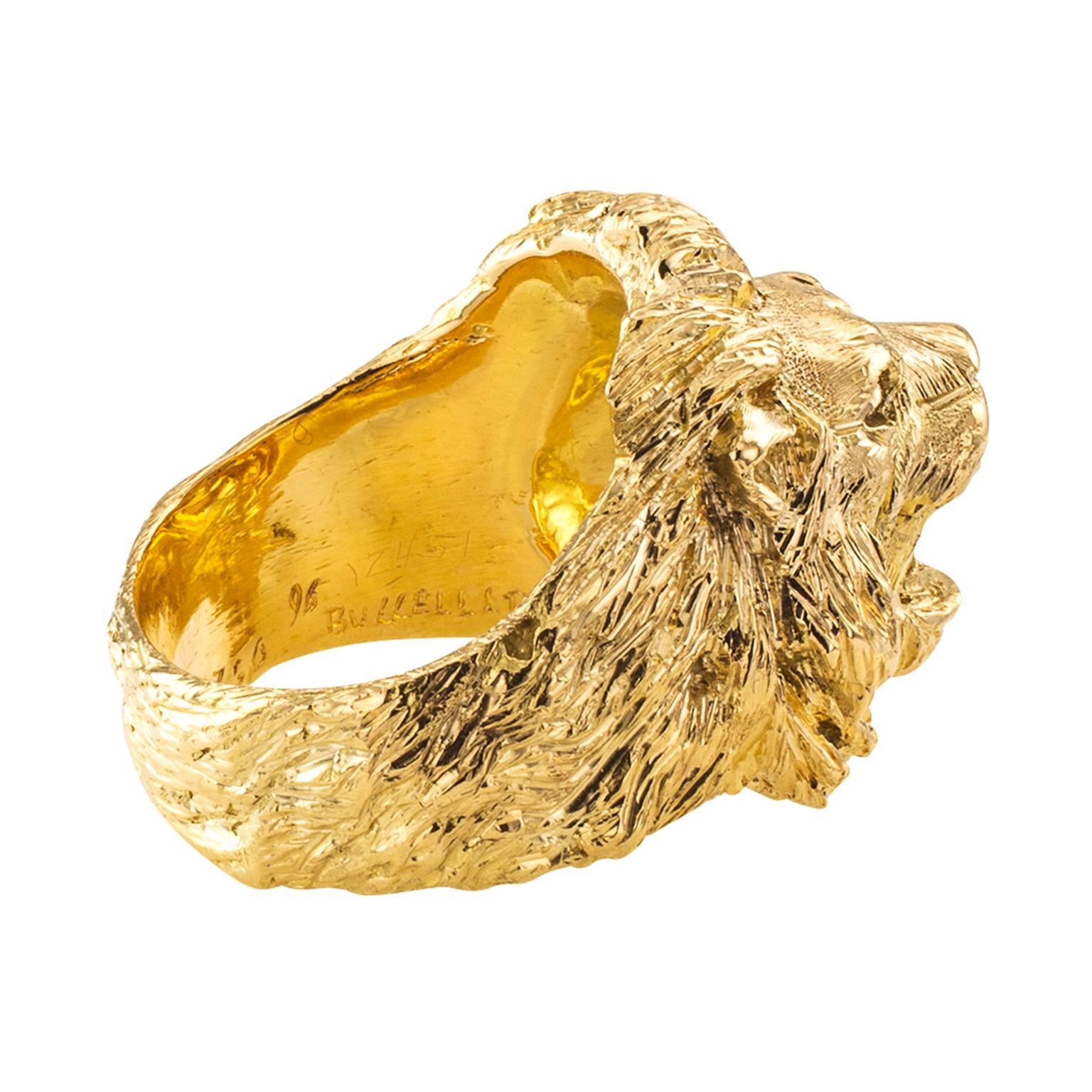 lion head gold ring