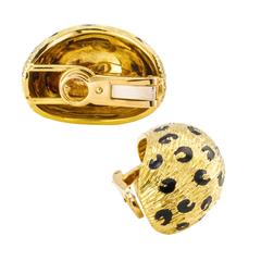 Fred Leopard Spot Domed Ear Clips